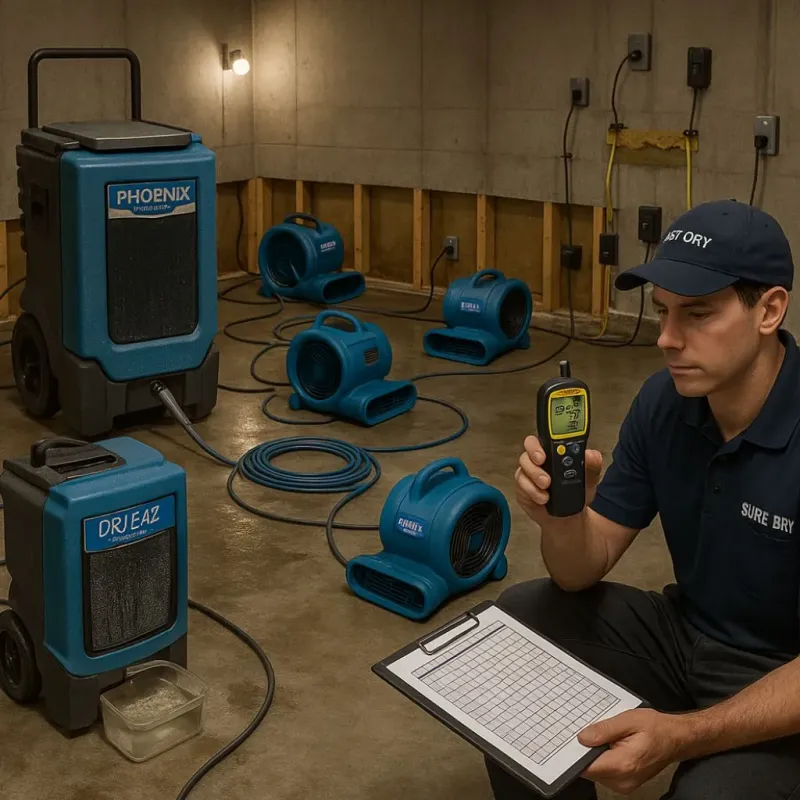 Structural Drying and Dehumidification process in Swartz Creek, MI